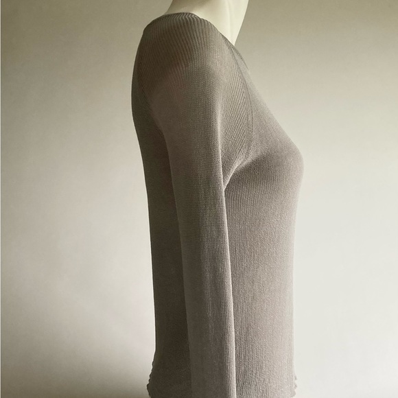 New Eileen Fisher Grey Viscose Nylon Crewneck Long Sleeve Top size M - Picture 5 of 8